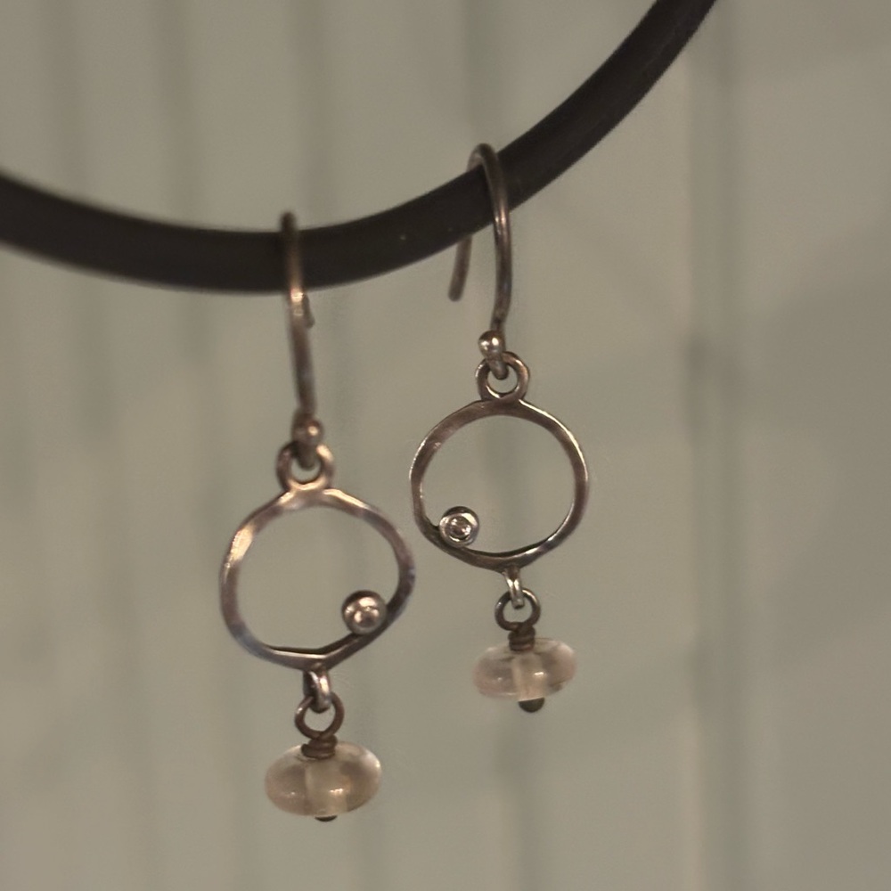 Retired Silpada Sterling Silver Orbiting Moon Earrings